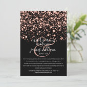 Invitation Rose Gold Midnight Glam Changé Mariage réduit (Debout devant)