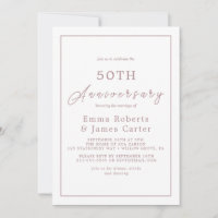 Rose Gold Minimaliste 50e Anniversaire de Mariage 