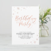 Invitation Rose Gold Moderne Chic Adulte fête d'anniversaire (Debout devant)