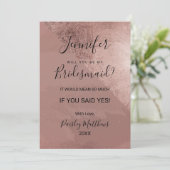 Invitation Rose Gold Moderne Faux Triangle en Feuille pour De (Debout devant)