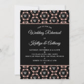 Invitation Rose Gold Monogram Poker Chip Casino Mariage (Devant)