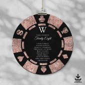 Invitation Rose Gold Monogram Poker Chip Casino Wedding
