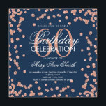 Invitation Rose Gold Navy Blue 60th Birthday Parties scintill<br><div class="desc">Élégant 60e anniversaire Rose Gold Faux Parties scintillant Confetti Marine modèle d'invitation bleue. Idéal pour les fêtes de 60 ans et plus!</div>