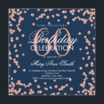 Invitation Rose Gold Navy Blue 60th Birthday Parties scintill<br><div class="desc">Élégant 60e anniversaire Rose Gold Faux Parties scintillant Confetti Marine modèle d'invitation bleue. Idéal pour les fêtes de 60 ans et plus!</div>