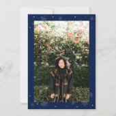 Invitation Rose Gold & Navy Modern Chic Adulte fête d'anniver (Dos)