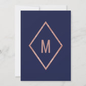 Invitation Rose Gold Navy Sparkling Parties scintillant Sequi (Dos)