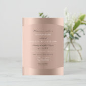 Invitation Rose Gold Noir Blanc Minimal Pailleté Étincelant (Debout devant)