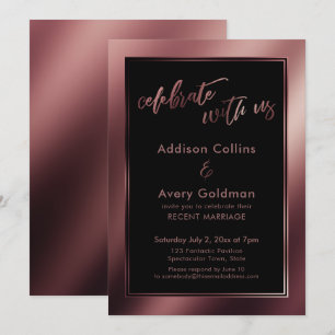 Invitation Rose Gold & Noir Célébrez avec Nous