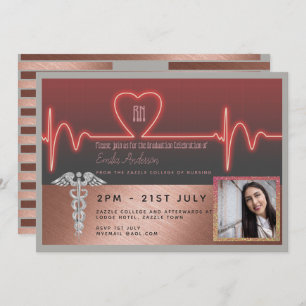 Invitation rose Gold Nurse Graduation Invitation -