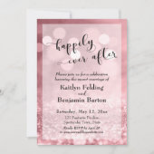 Invitation Rose Gold Pailleté Rose Flou Cinématographique Heu (Devant)