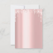 Invitation Rose Gold Paillettes Gouttes Mariage Douce 16e (Dos)
