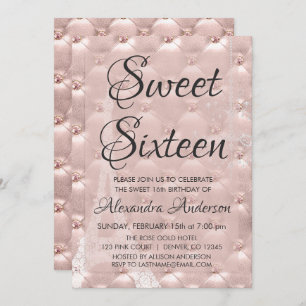 Invitation Rose Gold Paris Sweet sixteen fête d'anniversaire