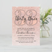 Invitation Rose Gold Parties scintillant 33ème anniversaire I (Debout devant)