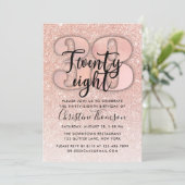 Invitation Rose Gold Parties scintillant 38e anniversaire Inv (Debout devant)