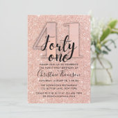 Invitation Rose Gold Parties scintillant 41ème anniversaire I (Debout devant)