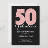 Invitation Rose Gold Parties scintillant 50 et fabuleuse fête (Devant)