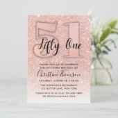 Invitation Rose Gold Parties scintillant 51ème anniversaire I (Debout devant)