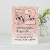 Invitation Rose Gold Parties scintillant 52ème anniversaire I (Debout devant)
