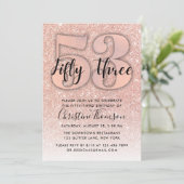 Invitation Rose Gold Parties scintillant 53ème anniversaire I (Debout devant)