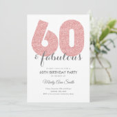 Invitation Rose Gold Parties scintillant 60 et fabuleuse fête (Debout devant)