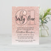 Invitation Rose Gold Parties scintillant 61ème anniversaire I (Debout devant)