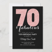 Invitation Rose Gold Parties scintillant 70 et fabuleuse fête (Devant)