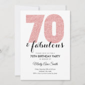 Invitation Rose Gold Parties scintillant 70 et fabuleuse fête (Devant)
