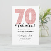 Invitation Rose Gold Parties scintillant 70 et fabuleuse fête (Debout devant)
