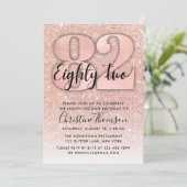 Invitation Rose Gold Parties scintillant 82ème anniversaire I (Debout devant)