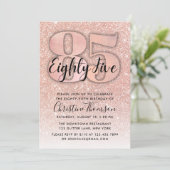 Invitation Rose Gold Parties scintillant 85e anniversaire Inv (Debout devant)