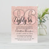 Invitation Rose Gold Parties scintillant 86e anniversaire Inv (Debout devant)