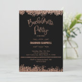 Invitation Rose Gold Parties scintillant Bachelorette Party a (Debout devant)
