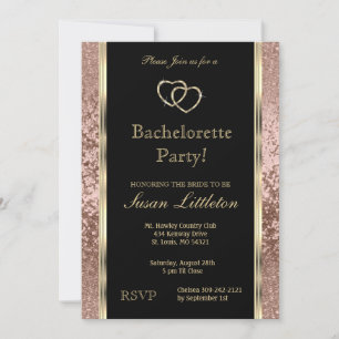 Invitation Rose Gold Parties scintillant Bachelorette Party I