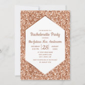 Invitation Rose Gold Parties scintillant Bachelorette Party I (Devant)