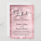 Invitation Rose Gold Parties scintillant Bokeh Mariage Vous Ê (Devant)