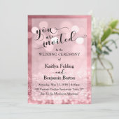 Invitation Rose Gold Parties scintillant Bokeh Mariage Vous Ê (Debout devant)