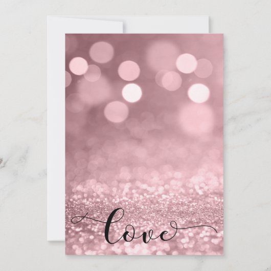 Invitation Rose Gold Parties scintillant Bokeh Mariage Vous Ê (Dos)