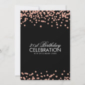 Invitation Rose Gold Parties scintillant Confetti 21e anniver (Dos)