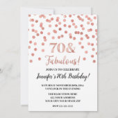 Invitation Rose Gold Parties scintillant Confetti 70 et Fabul (Dos)