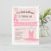 Invitation Rose Gold parties scintillant confetti ballerine 1 (Debout devant)