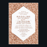 Invitation Rose Gold Parties scintillant Confetti Wedding Inv<br><div class="desc">Rose Parties scintillant or Confetti Design de cadre géométrique Confetti avec lettrage Rose d'huile d'or. Parfait pour un Mariage élégant ou glamour. Invitations de mariage moderne tendance ! ~ Regardez ma boutique pour voir l'ensemble de la suite mariage pour ce design!</div>