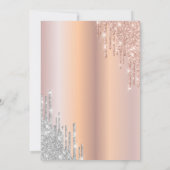 Invitation Rose Gold Parties scintillant d'argent Quinceañer (Dos)
