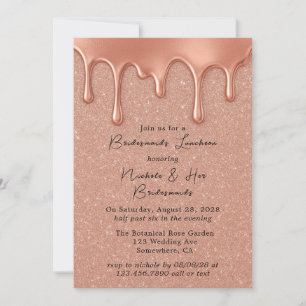 Invitation Rose Gold Parties scintillant & Drids Bridesmaids 