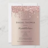Invitation Rose Gold Parties scintillant Drift Glam Fête des  (Devant)