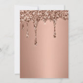 Invitation Rose Gold Parties scintillant Drip Girl Girly 10e (Dos)