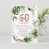 Invitation Rose Gold Parties scintillant Drips Feuille 60e an (Debout devant)