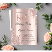 Invitation Rose Gold Parties scintillant Drips Rose Gold 80e 