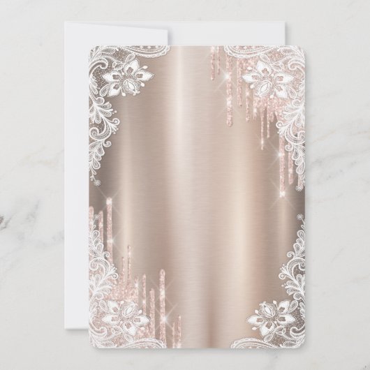 Invitation Rose Gold Parties scintillant Drives Dress Lace Qu (Dos)