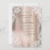 Invitation Rose Gold Parties scintillant Drives Dress Lace Qu (Devant)