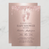 Invitation Rose Gold Parties scintillant Drives Garçon Girl P (Devant / Derrière)